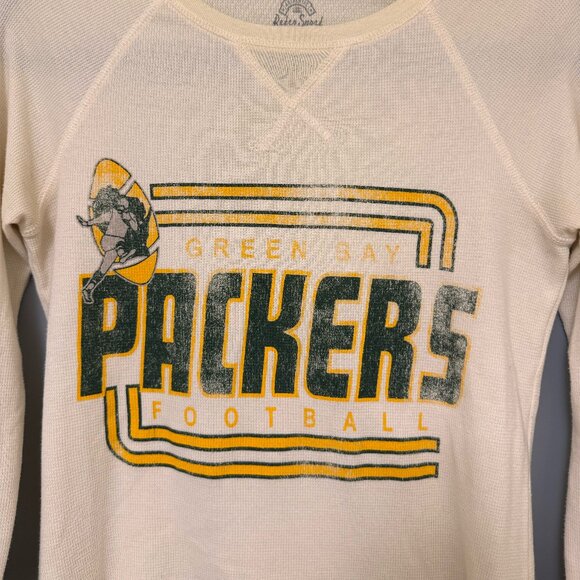 Green Bay Packers Cream Thermal Long Sleeve, Size S - Picture 3 of 9